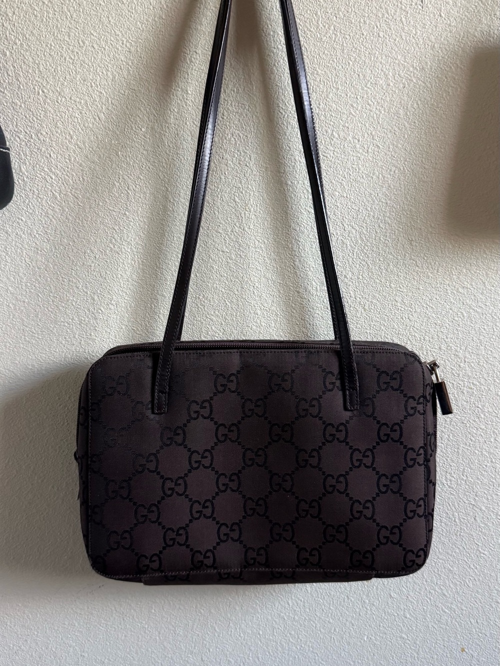 Gucci Dark Brown GG Monogram Shoulder Bag